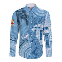 Fiji Rugby Personalised Bula Masi Long Sleeve Button Shirt Fish Tail Kaivity Cibi - Turquoise LT7 Unisex Turquoise - Polynesian Pride