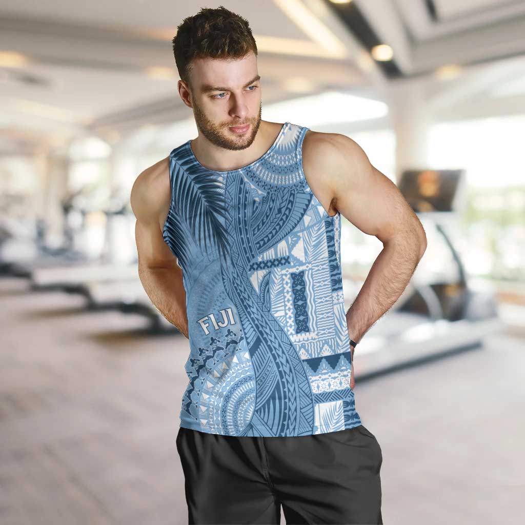 Fiji Rugby Personalised Bula Masi Men Tank Top Fish Tail Kaivity Cibi - Turquoise LT7 Turquoise - Polynesian Pride