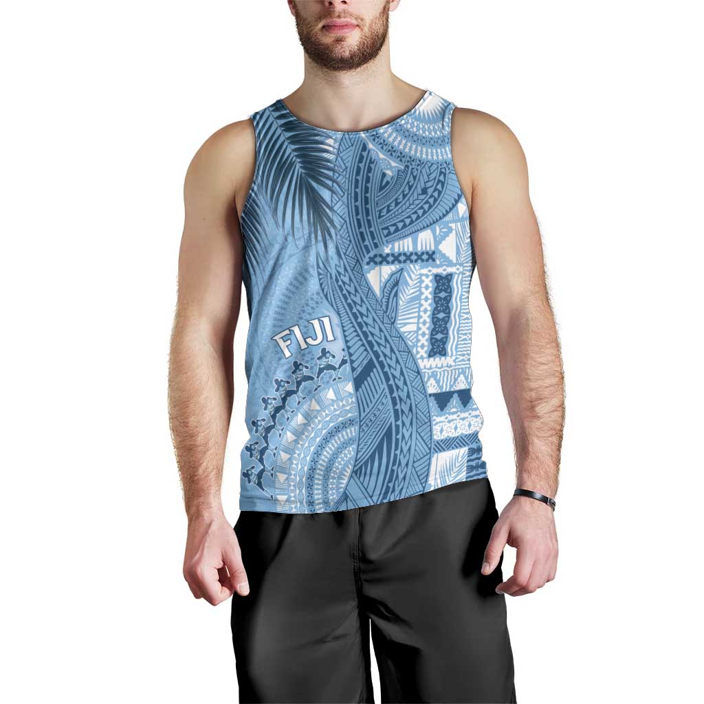 Fiji Rugby Personalised Bula Masi Men Tank Top Fish Tail Kaivity Cibi - Turquoise LT7 - Polynesian Pride