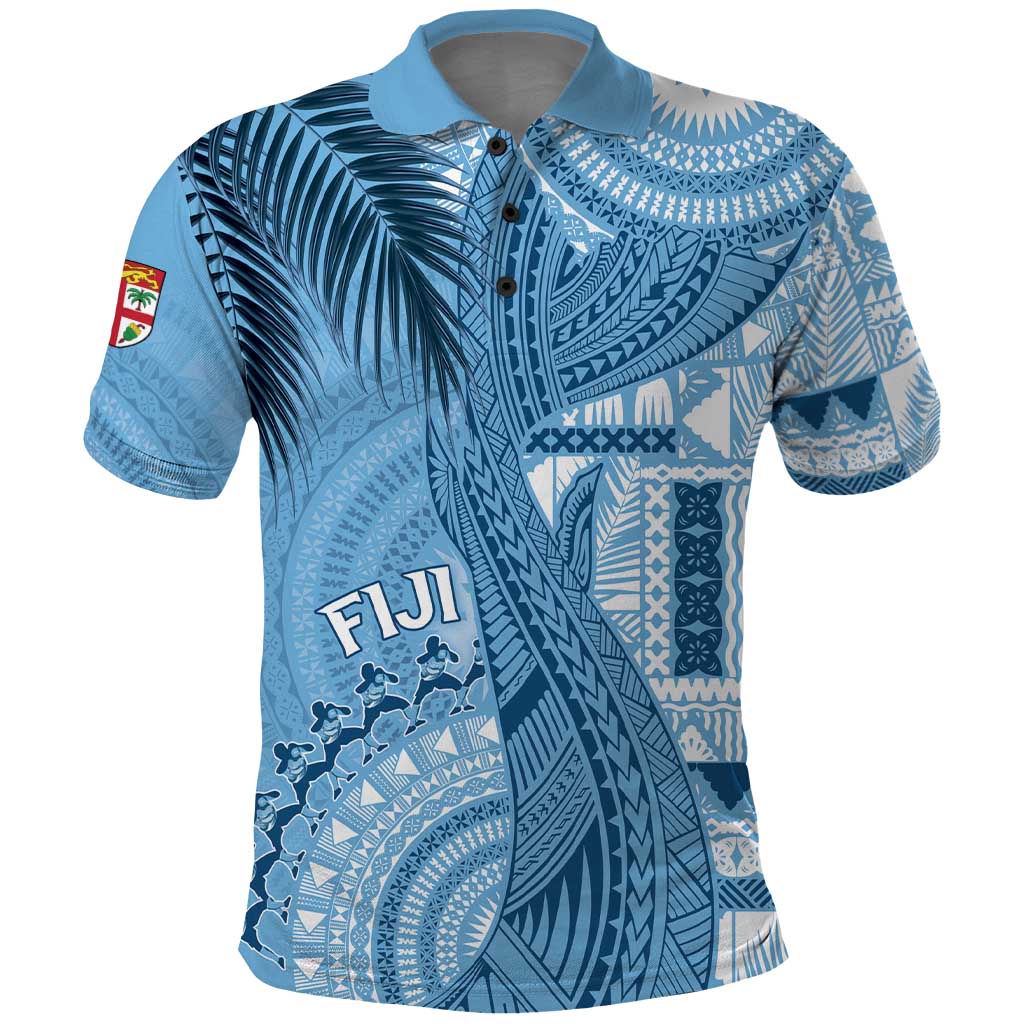Fiji Rugby Personalised Bula Masi Polo Shirt Fish Tail Kaivity Cibi - Turquoise LT7 Turquoise - Polynesian Pride