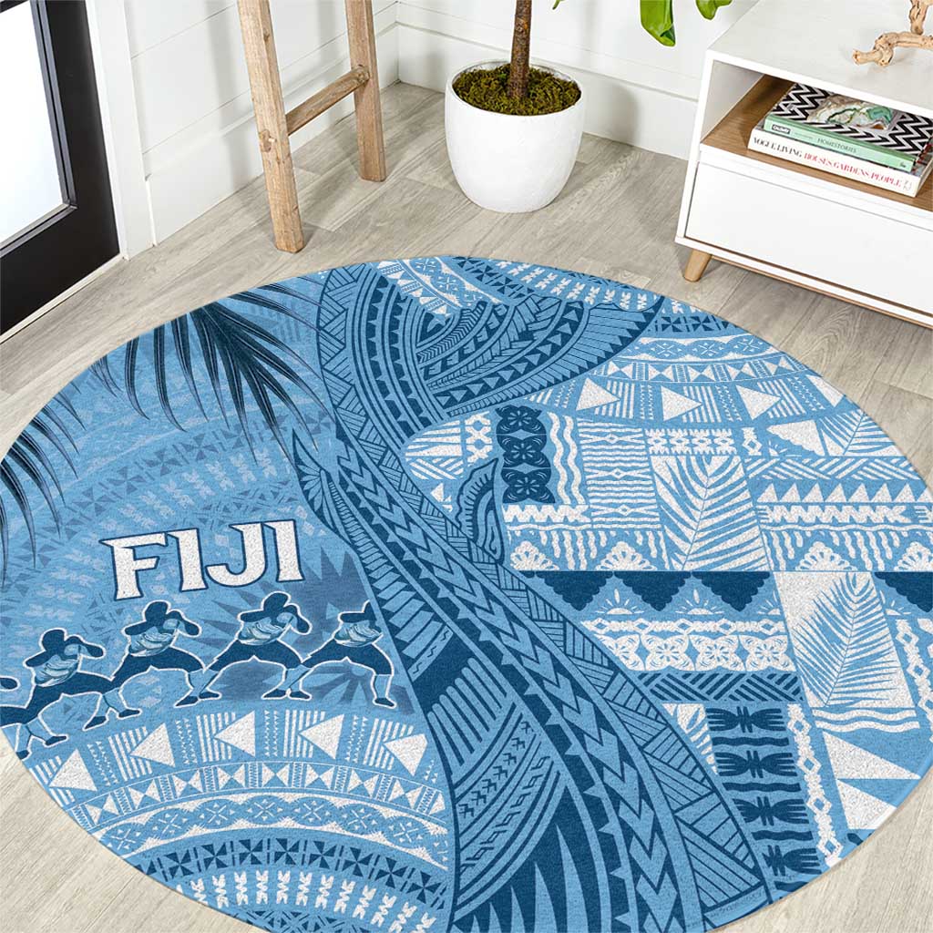 Fiji Rugby Bula Masi Round Carpet Fish Tail Kaivity Cibi - Turquoise LT7 Turquoise - Polynesian Pride