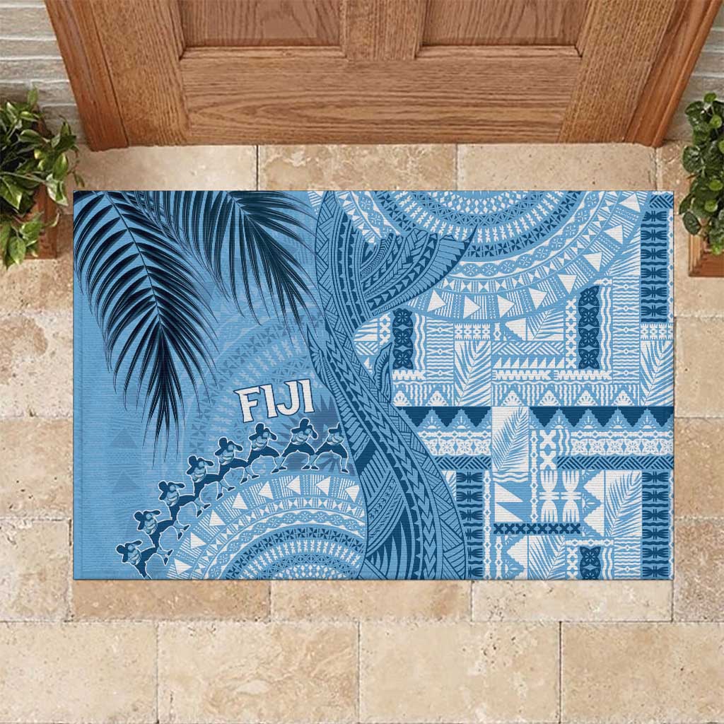 Fiji Rugby Bula Masi Rubber Doormat Fish Tail Kaivity Cibi - Turquoise LT7 Turquoise - Polynesian Pride