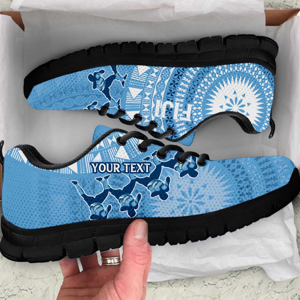 Fiji Rugby Personalised Bula Masi Sneakers Fish Tail Kaivity Cibi - Turquoise LT7 Turquoise - Polynesian Pride