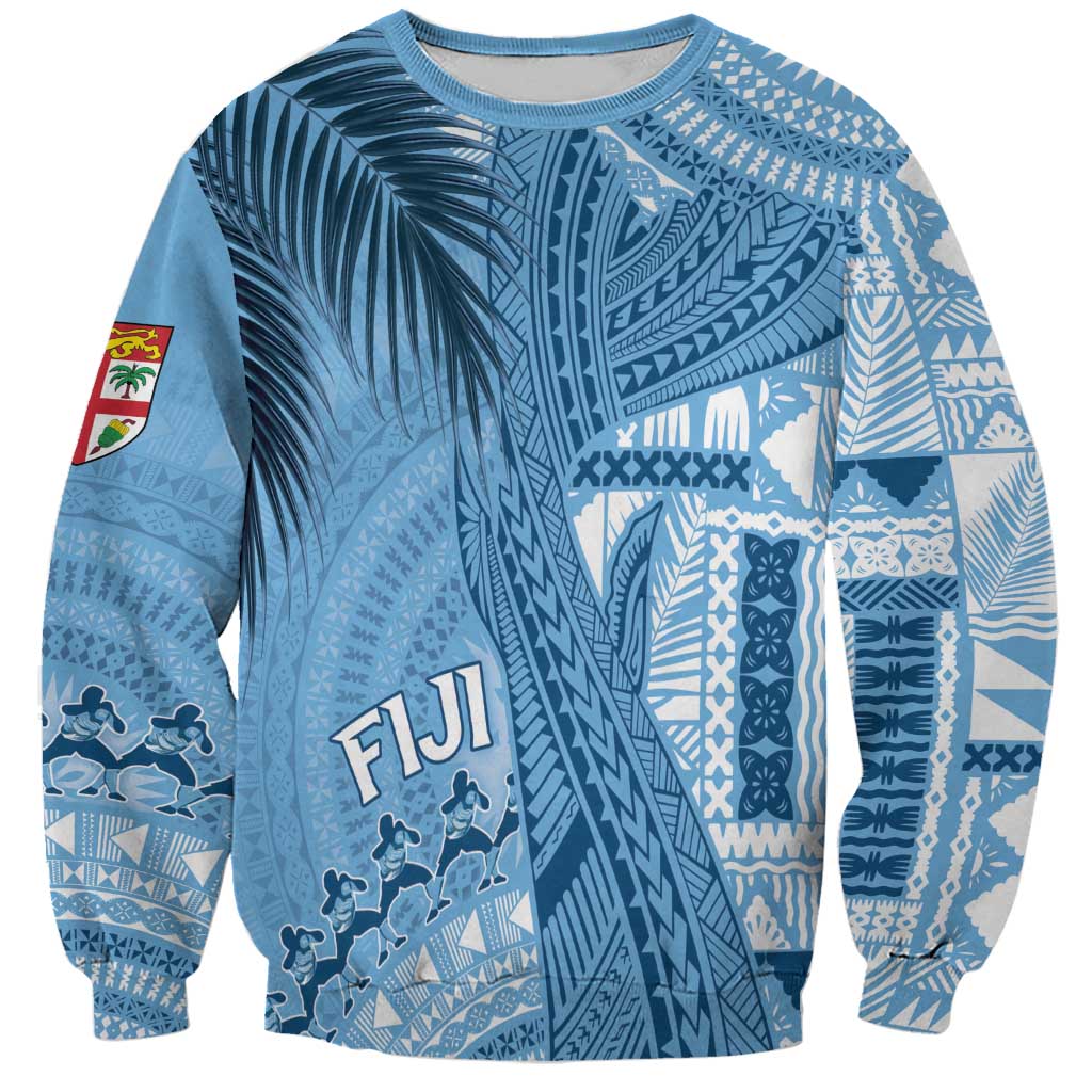 Fiji Rugby Personalised Bula Masi Sweatshirt Fish Tail Kaivity Cibi - Turquoise LT7 Unisex Turquoise - Polynesian Pride