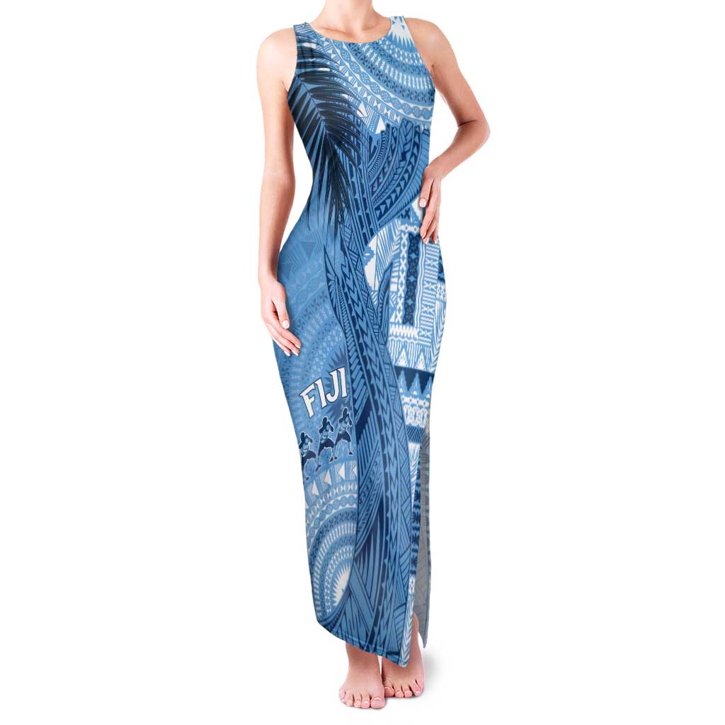 Fiji Rugby Personalised Bula Masi Tank Maxi Dress Fish Tail Kaivity Cibi - Turquoise LT7 Women Turquoise - Polynesian Pride