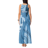 Fiji Rugby Personalised Bula Masi Tank Maxi Dress Fish Tail Kaivity Cibi - Turquoise LT7 - Polynesian Pride