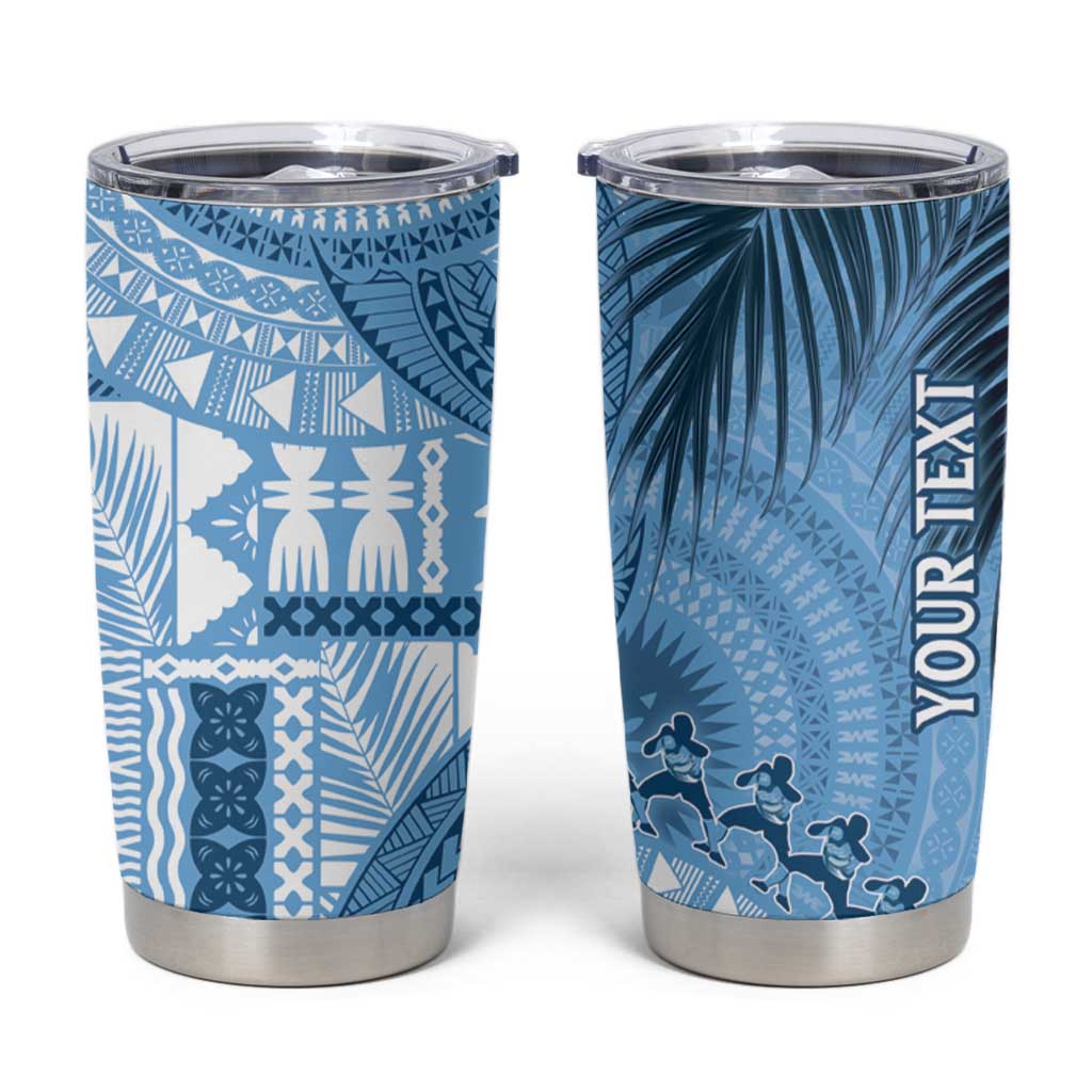 Fiji Rugby Personalised Bula Masi Tumbler Cup Fish Tail Kaivity Cibi - Turquoise LT7 Turquoise - Polynesian Pride