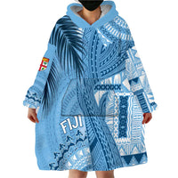 Fiji Rugby Personalised Bula Masi Wearable Blanket Hoodie Fish Tail Kaivity Cibi - Turquoise LT7 - Polynesian Pride