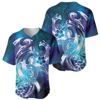 Aloha Hawaii Turtle Baseball Jersey Teal Purple Ribbon LT7 - Polynesian Pride