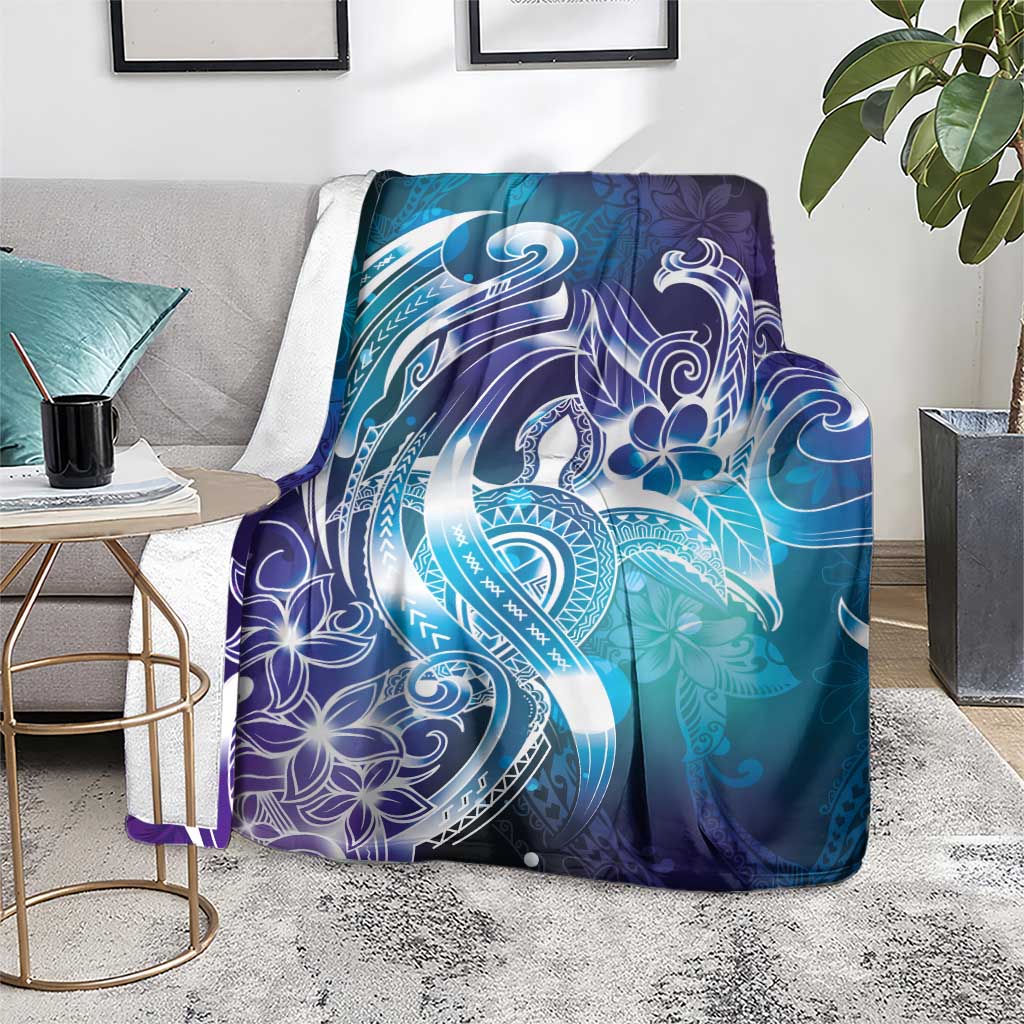 Aloha Hawaii Turtle Blanket Teal Purple Ribbon LT7 - Polynesian Pride