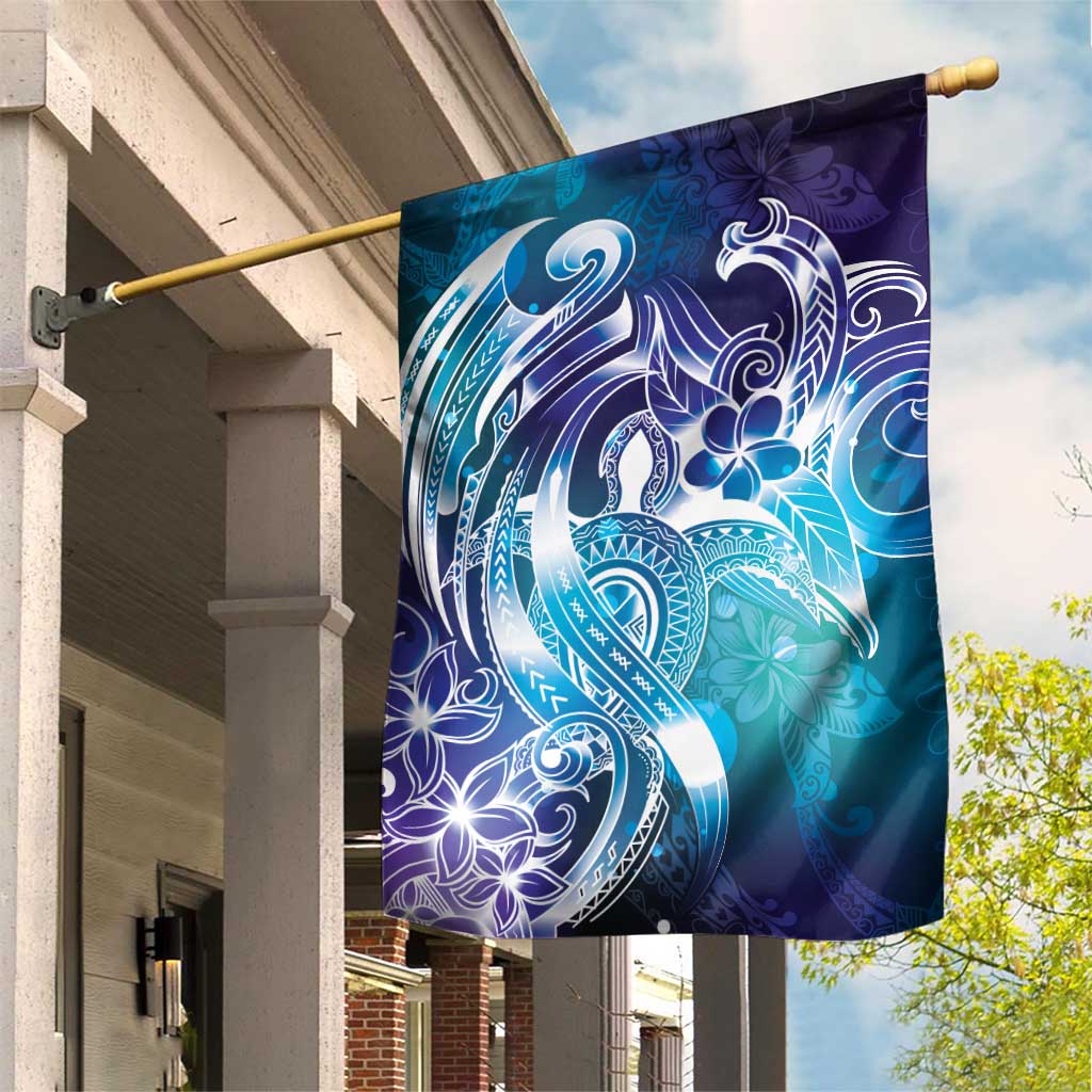 Aloha Hawaii Turtle Garden Flag Teal Purple Ribbon LT7 House Flag Purple Teal - Polynesian Pride