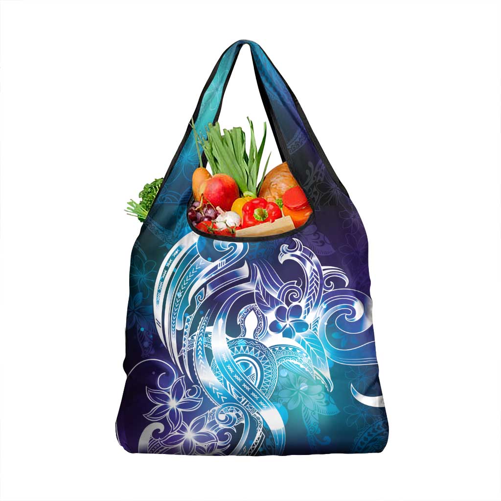 Aloha Hawaii Turtle Grocery Bag Teal Purple Ribbon LT7 1-pack One Size Purple Teal - Polynesian Pride