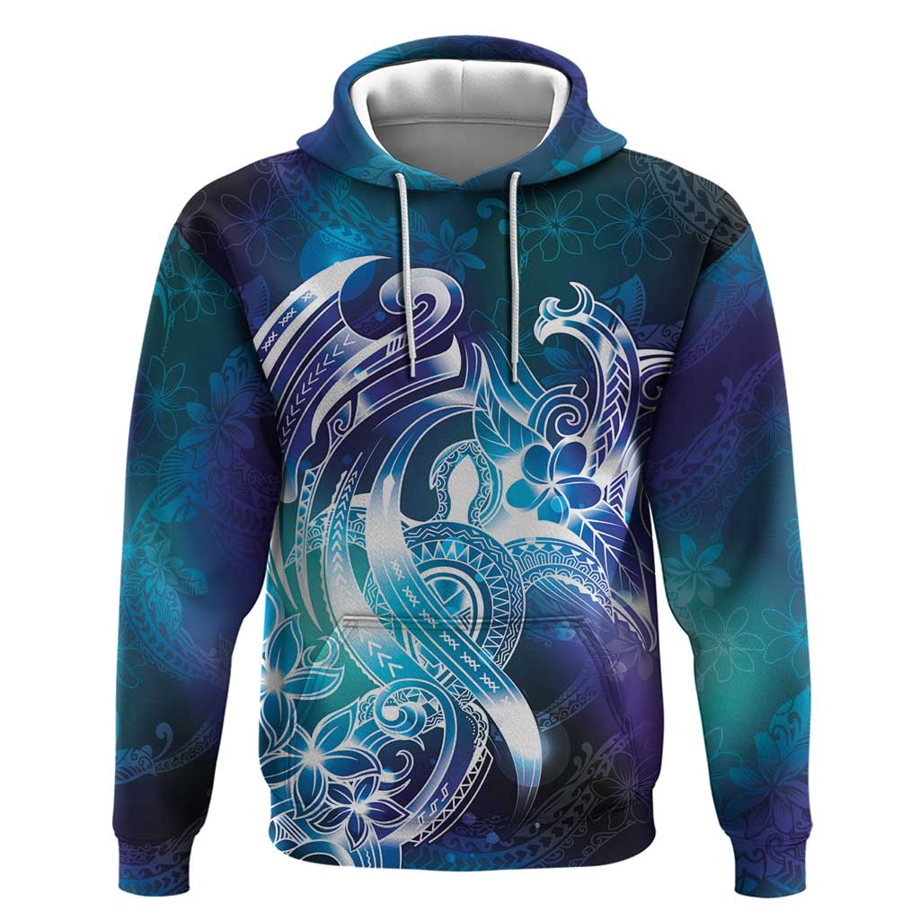 Aloha Hawaii Turtle Hoodie Teal Purple Ribbon LT7 Pullover Hoodie Purple Teal - Polynesian Pride