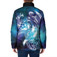 Aloha Hawaii Turtle Padded Jacket Teal Purple Ribbon LT7 - Polynesian Pride