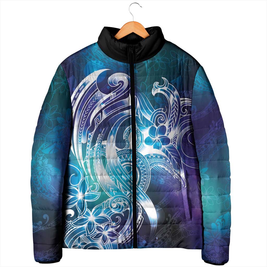 Aloha Hawaii Turtle Padded Jacket Teal Purple Ribbon LT7 - Polynesian Pride
