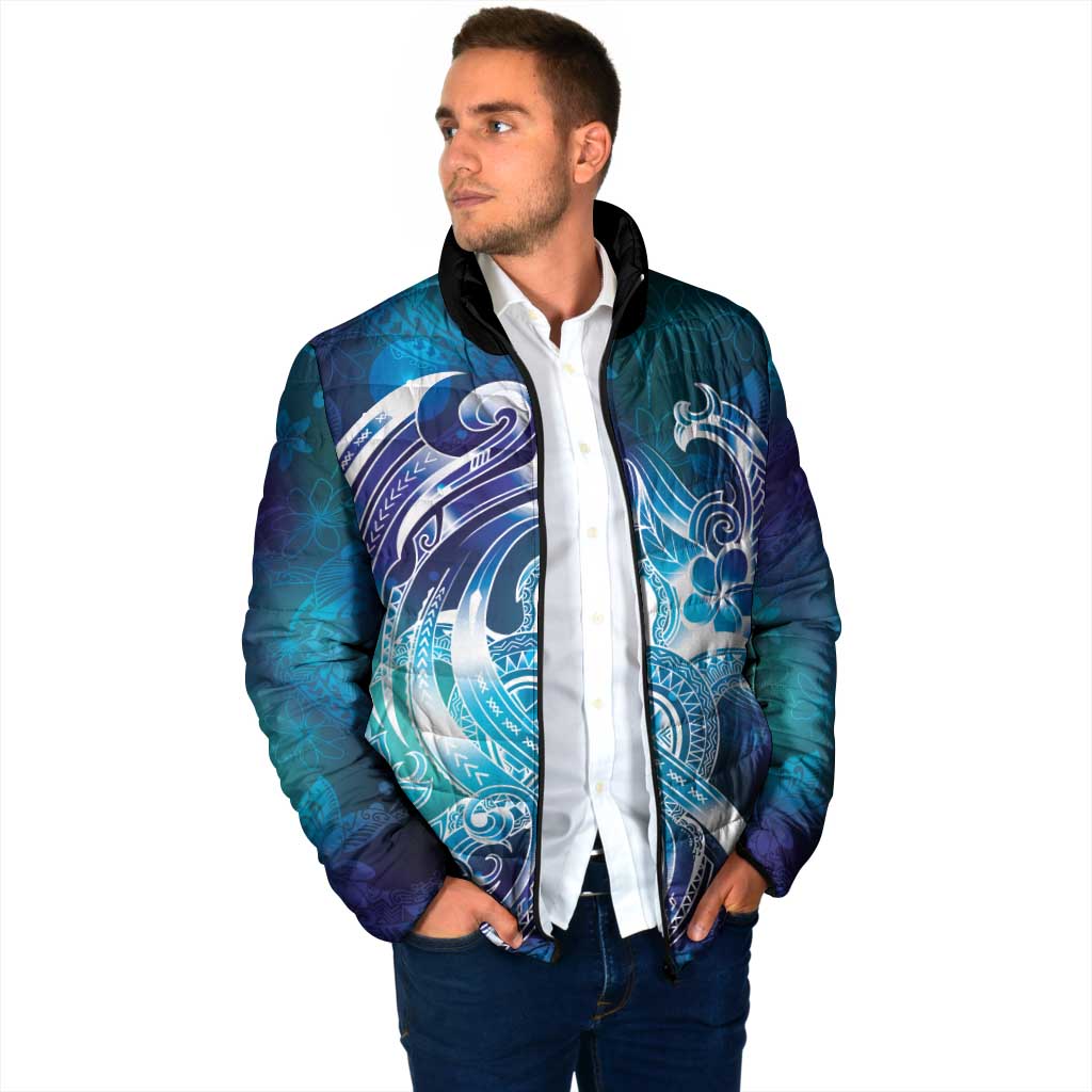 Aloha Hawaii Turtle Padded Jacket Teal Purple Ribbon LT7 - Polynesian Pride