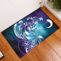 Aloha Hawaii Turtle Rubber Doormat Teal Purple Ribbon LT7 - Polynesian Pride
