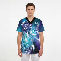 Aloha Hawaii Turtle Scrub Top Teal Purple Ribbon LT7 - Polynesian Pride
