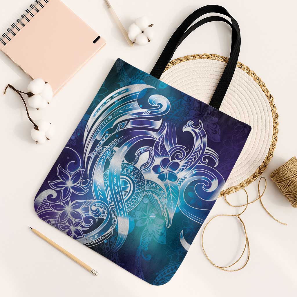 Aloha Hawaii Turtle Tote Bag Teal Purple Ribbon LT7 Black Strap One Size Purple Teal - Polynesian Pride