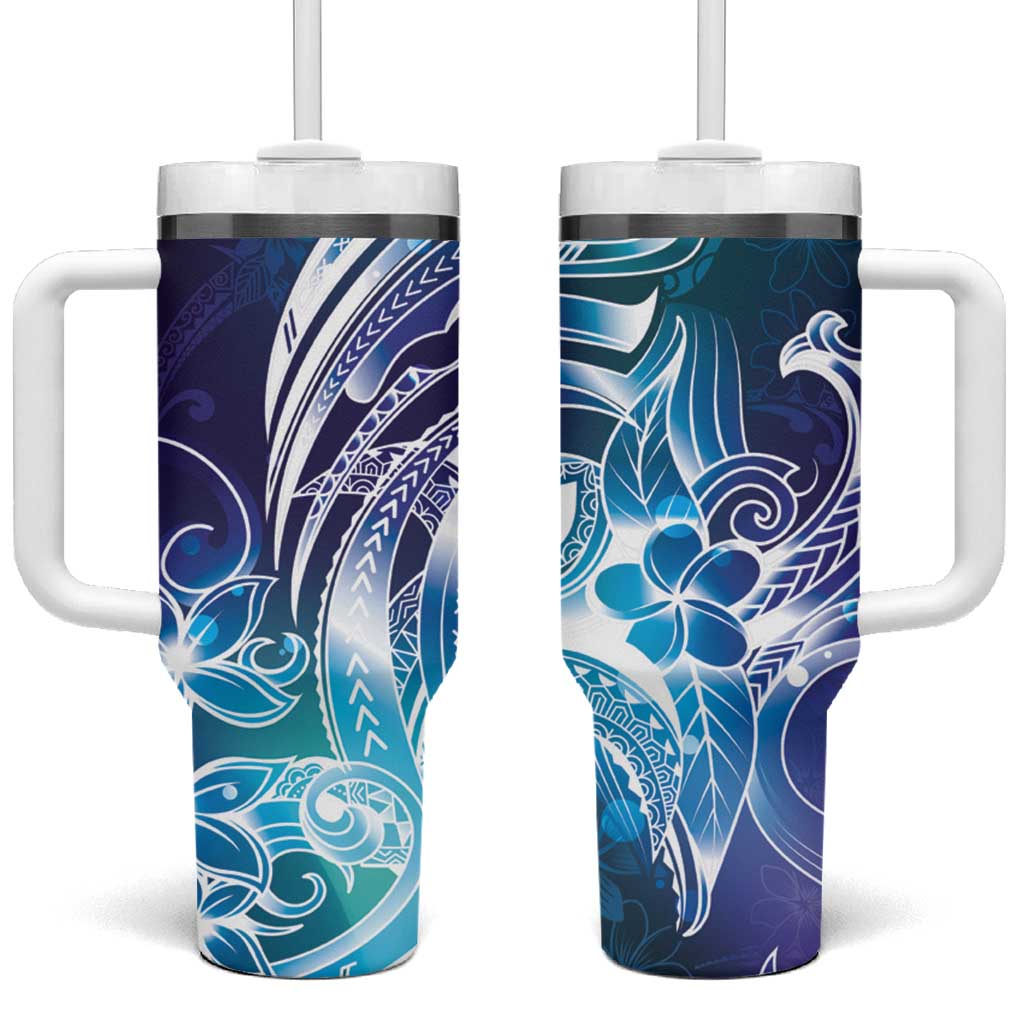 Aloha Hawaii Turtle Tumbler With Handle Teal Purple Ribbon LT7 One Size: 40 oz Purple Teal - Polynesian Pride