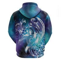 Aloha Hawaii Turtle Zip Hoodie Teal Purple Ribbon LT7 - Polynesian Pride