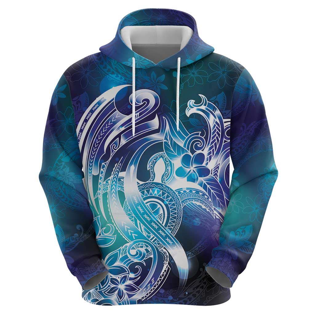 Aloha Hawaii Turtle Zip Hoodie Teal Purple Ribbon LT7 - Polynesian Pride