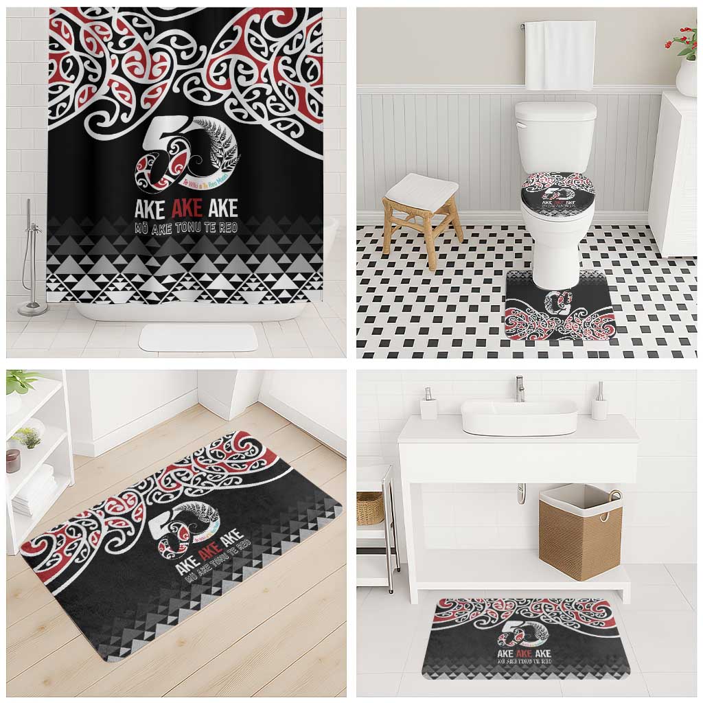 Kia Kaha Te Reo Maori Bathroom Set 50 Years Mo Ake Tonu Te Reo LT7 - Polynesian Pride