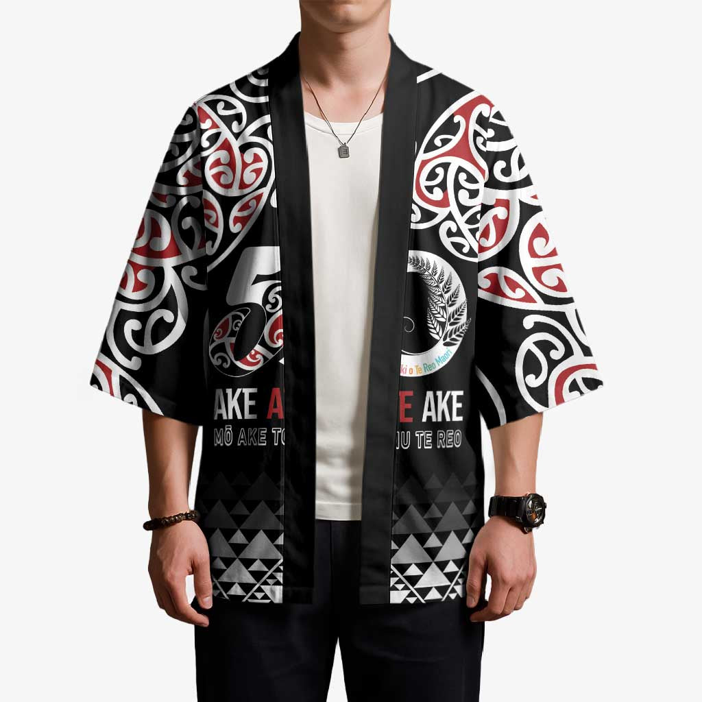 Kia Kaha Te Reo Maori Kimono 50 Years Mo Ake Tonu Te Reo LT7 - Polynesian Pride