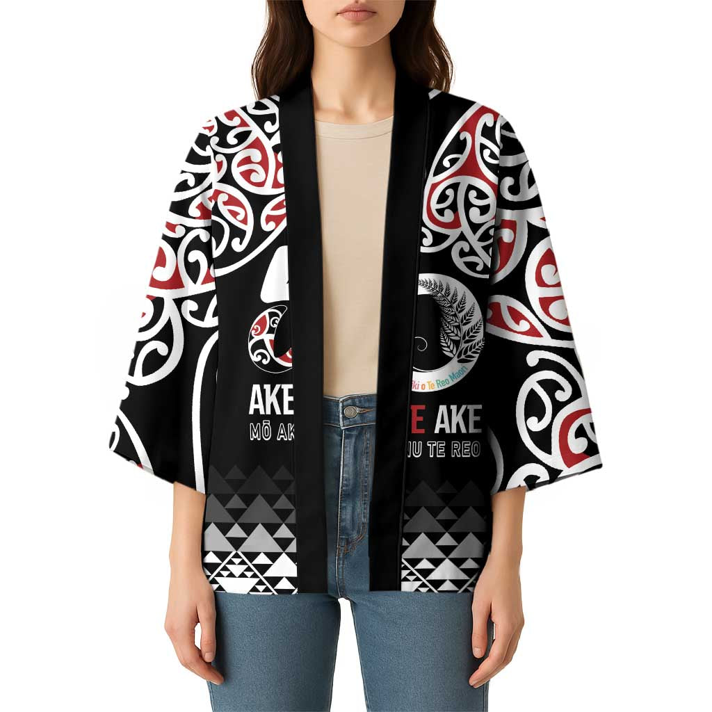 Kia Kaha Te Reo Maori Kimono 50 Years Mo Ake Tonu Te Reo LT7 - Polynesian Pride