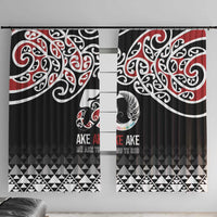 Kia Kaha Te Reo Maori Window Curtain 50 Years Mo Ake Tonu Te Reo LT7 With Hooks Black - Polynesian Pride