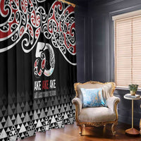 Kia Kaha Te Reo Maori Window Curtain 50 Years Mo Ake Tonu Te Reo LT7 - Polynesian Pride
