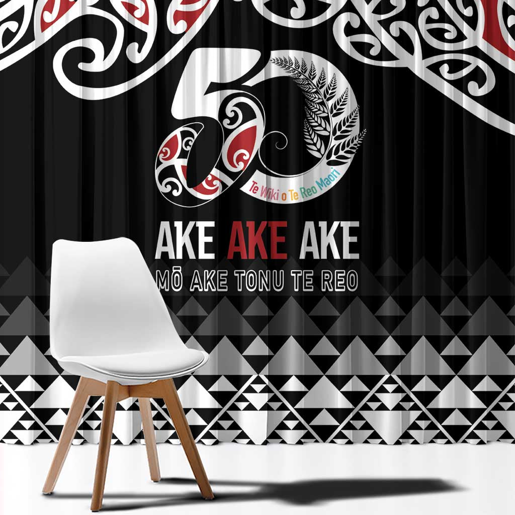 Kia Kaha Te Reo Maori Window Curtain 50 Years Mo Ake Tonu Te Reo LT7 - Polynesian Pride