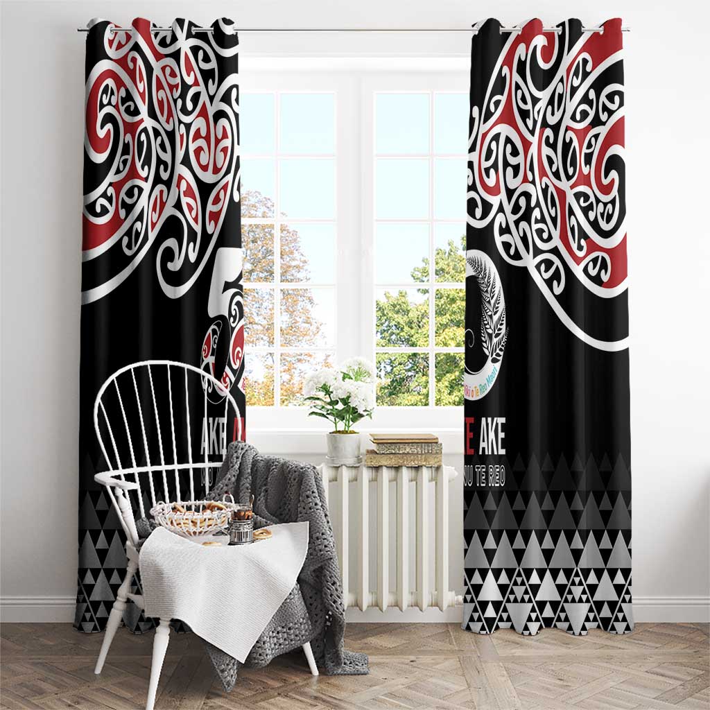 Kia Kaha Te Reo Maori Window Curtain 50 Years Mo Ake Tonu Te Reo LT7 - Polynesian Pride