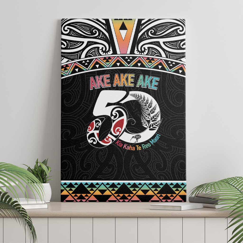 50 Years Kia Kaha Te Reo Maori Canvas Wall Art Ake Ake Ake! LT7 - Polynesian Pride