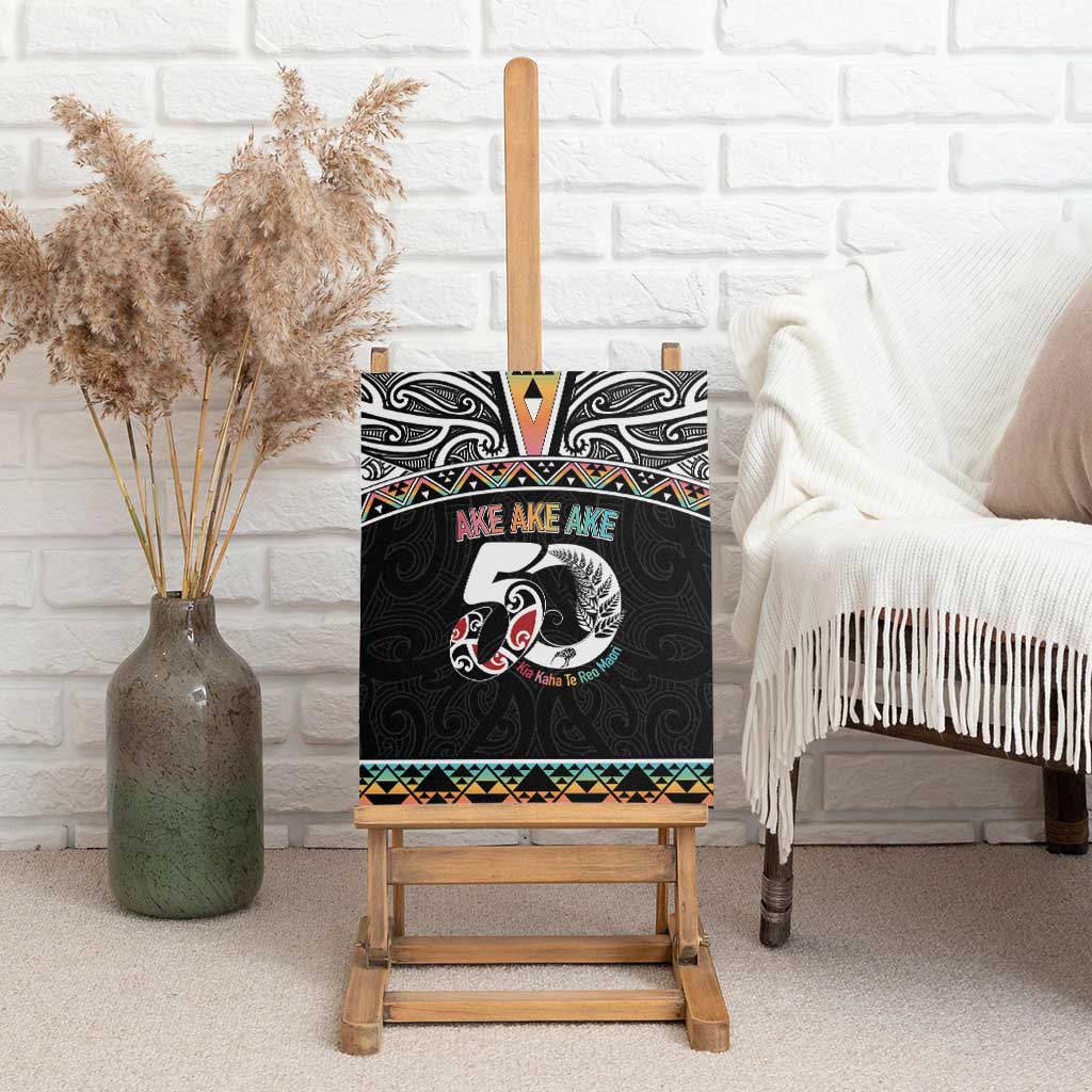 50 Years Kia Kaha Te Reo Maori Canvas Wall Art Ake Ake Ake! LT7 - Polynesian Pride