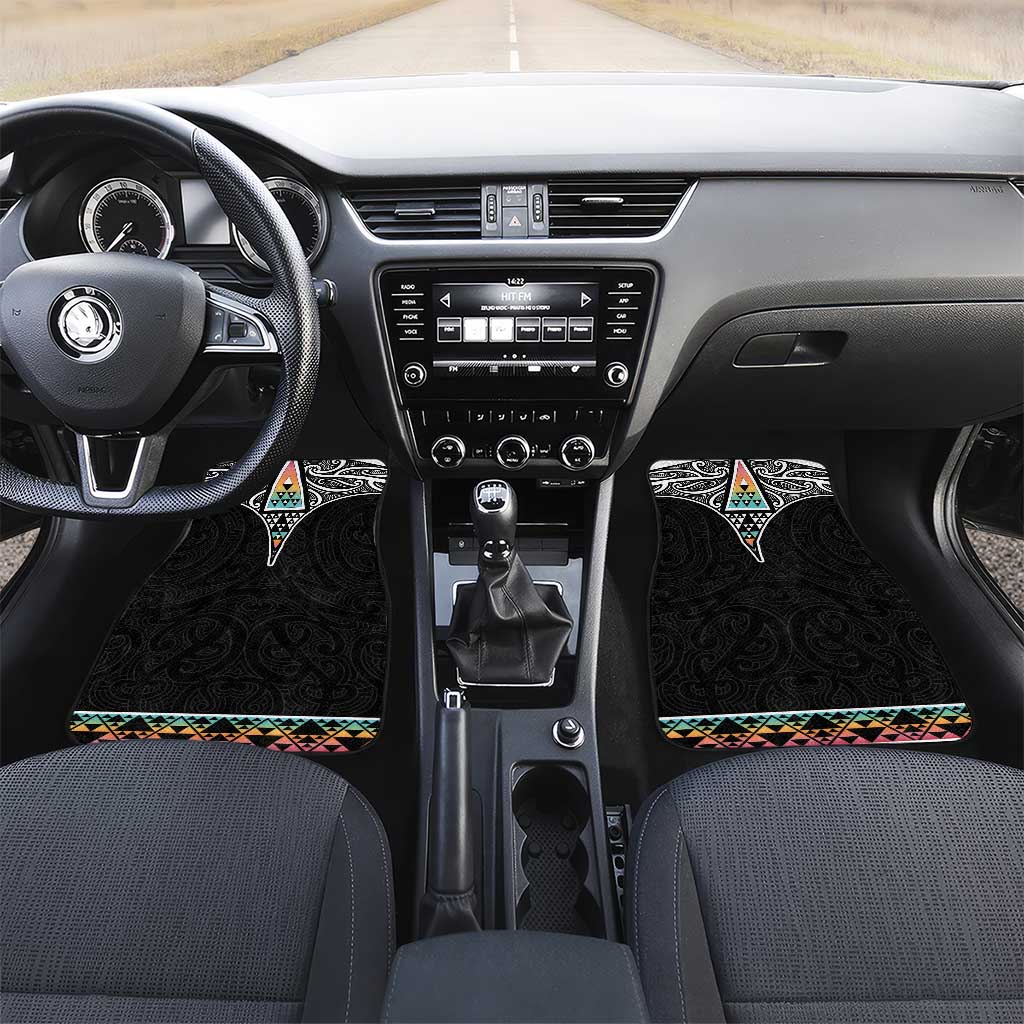 50 Years Kia Kaha Te Reo Maori Car Mats Ake Ake Ake! LT7 Set 2pcs - Front White - Polynesian Pride