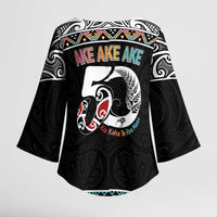 50 Years Kia Kaha Te Reo Maori Kimono Sleeve Blouse Ake Ake Ake! LT7 - Polynesian Pride