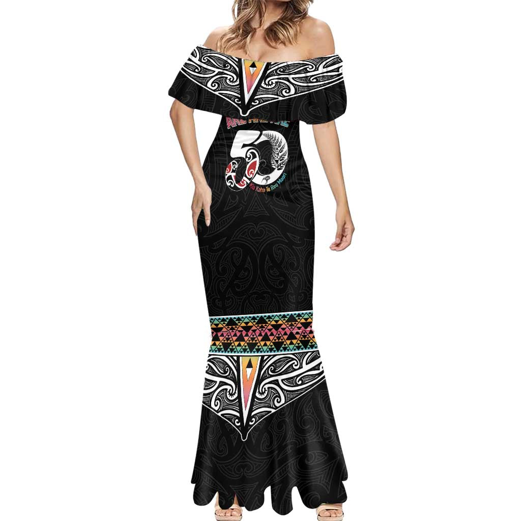 50 Years Kia Kaha Te Reo Maori Mermaid Dress Ake Ake Ake! LT7 - Polynesian Pride