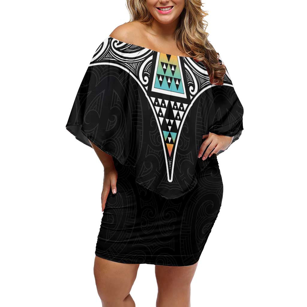 50 Years Kia Kaha Te Reo Maori Off Shoulder Short Dress Ake Ake Ake! LT7 Women White - Polynesian Pride