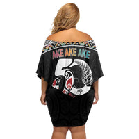 50 Years Kia Kaha Te Reo Maori Off Shoulder Short Dress Ake Ake Ake! LT7 - Polynesian Pride