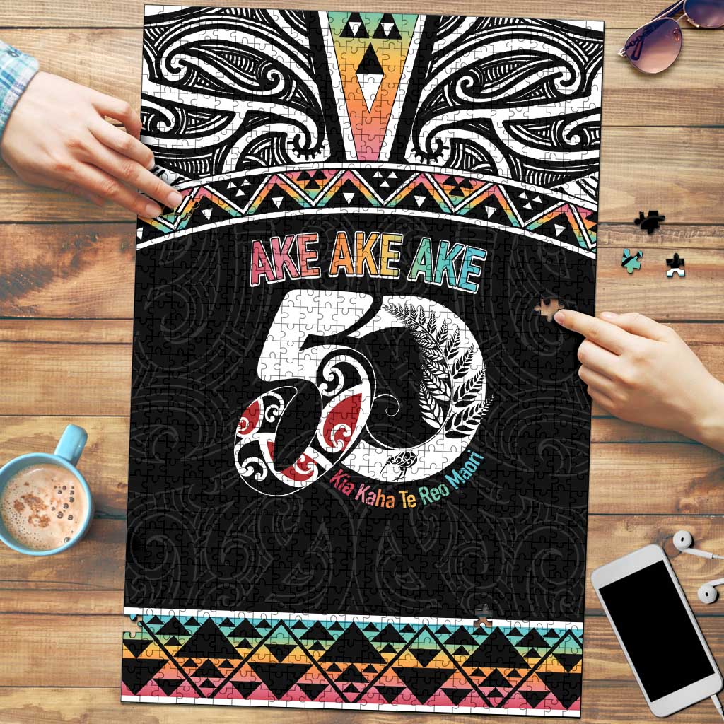 50 Years Kia Kaha Te Reo Maori Puzzle Ake Ake Ake! LT7 White - Polynesian Pride