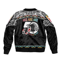 50 Years Kia Kaha Te Reo Maori Sleeve Zip Bomber Jacket Ake Ake Ake! LT7 - Polynesian Pride