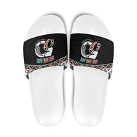 50 Years Kia Kaha Te Reo Maori Slide Sandals Ake Ake Ake! LT7 White - Polynesian Pride