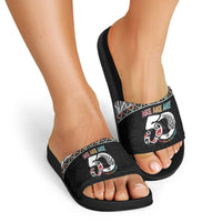 50 Years Kia Kaha Te Reo Maori Slide Sandals Ake Ake Ake! LT7 - Polynesian Pride