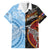 Personalised Fiji and Australia Family Matching Puletasi Dress and Hawaiian Shirt Masi Patterns Mix Aboriginal Art LT7 Dad's Shirt - Short Sleeve Colorful - Polynesian Pride