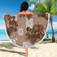 Vintage Hawaii Beach Blanket Hibiscus Mix Hawaiian Quilt Patches - Brown LT7 - Polynesian Pride