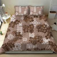Vintage Hawaii Bedding Set Hibiscus Mix Hawaiian Quilt Patches - Brown LT7 - Polynesian Pride