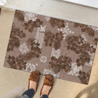 Vintage Hawaii Rubber Doormat Hibiscus Mix Hawaiian Quilt Patches - Brown LT7 - Polynesian Pride