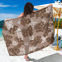 Vintage Hawaii Sarong Hibiscus Mix Hawaiian Quilt Patches - Brown LT7 One Size 44 x 66 inches Brown - Polynesian Pride