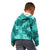 Vintage Hawaii Kid Hoodie Hibiscus Mix Hawaiian Quilt Patches - Teal LT7 - Polynesian Pride